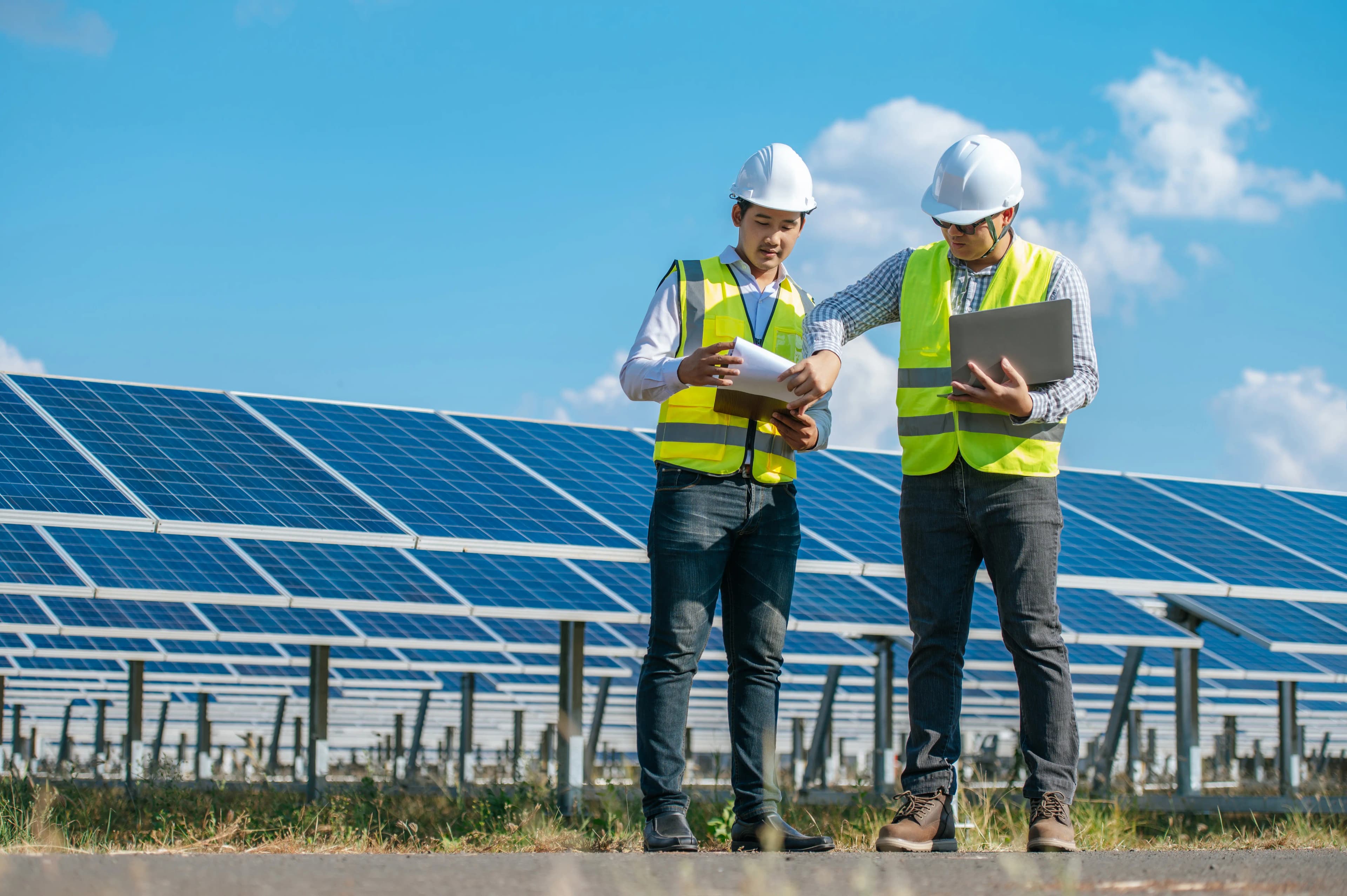 AN Traders solar installation team
